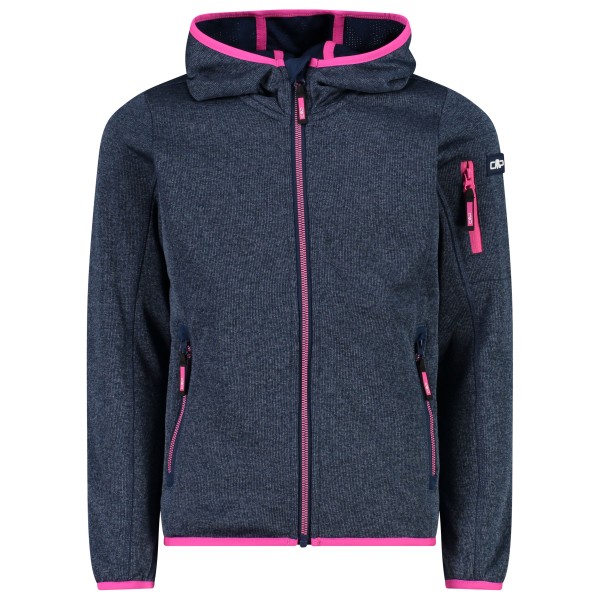 CMP - Girl's Jacket Fix Hood Knitted + Mesh - Fleecejacke Gr 104;110;116;128;140;152;164;176;98 blau;grau;rosa von CMP
