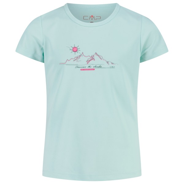 CMP - Girl's T-Shirt Piquet Print - Funktionsshirt Gr 110 grau von CMP