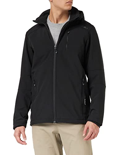 CMP - Herren-Softshelljacke mit abnehmbarer Kapuze, Schwarz, 56 von CMP