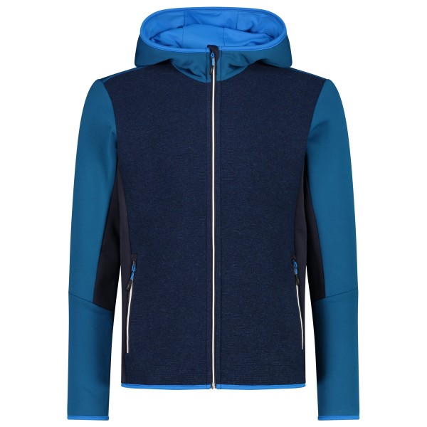 CMP - Jacket Fix Hood Bonded Wooltech - Wolljacke Gr 50;52 blau;grau von CMP