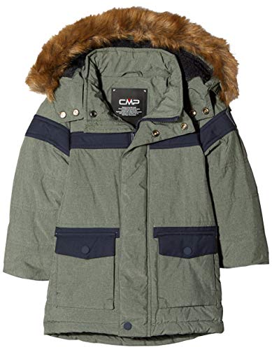 CMP - Lange Melange-Jacke für Kinder mit Abnehmbarer Kapuze, Kaky Mel., 164 von CMP