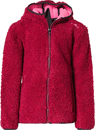 CMP - Kinder-Highloft-Fleece-Sweatshirt mit Fester Kapuze, Magenta, 98 von CMP