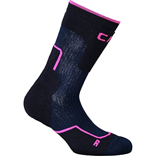 CMP - Mittelgroße Wandersocken aus Wolle für Kinder, Blaue Tinte-Lila Fluo, 28/30 von CMP