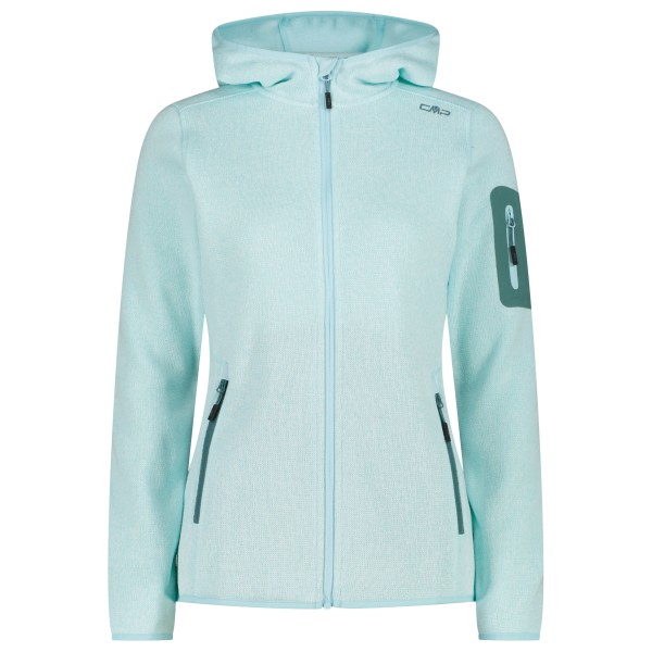 CMP - Women's Jacket Fix Hood Jacquard Knitted 3H19826 - Fleecejacke Gr 42 grau von CMP