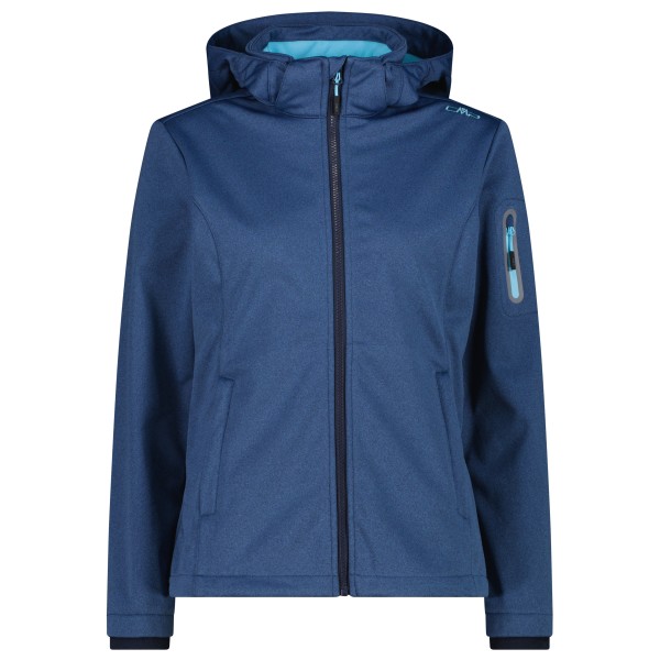 CMP - Women's Jacket Zip Hood Melange Softshell - Softshelljacke Gr 34 blau von CMP