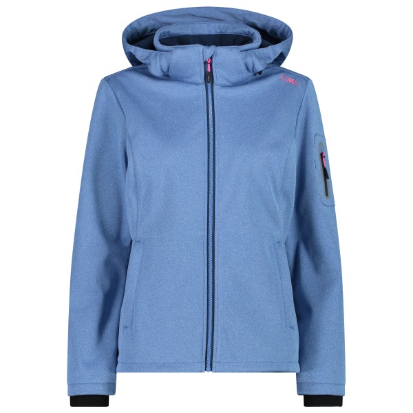 CMP - Women's Jacket Zip Hood Melange Softshell - Softshelljacke Gr 42 blau von CMP