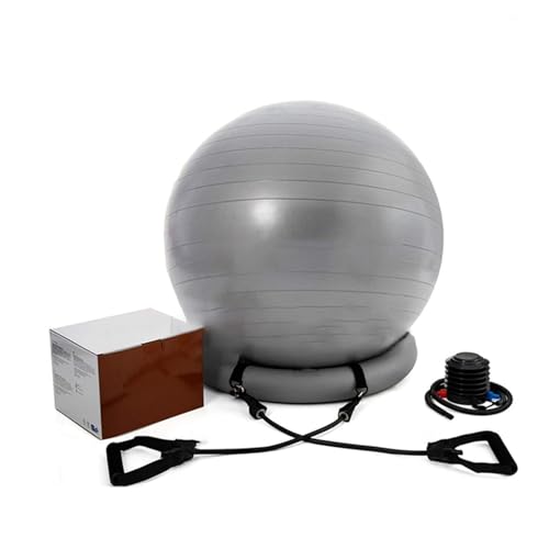 Sitzball Balance-Ballstuhl mit Verstellbarem Band und Stabiler Basis, Heim-Yoga-Stuhl zum Trainieren/Gesundheit Verbessern, Sitz für Schwangerschafts-Geburtsbälle (Color : Light Gray, Size : Diamet von CMYUN
