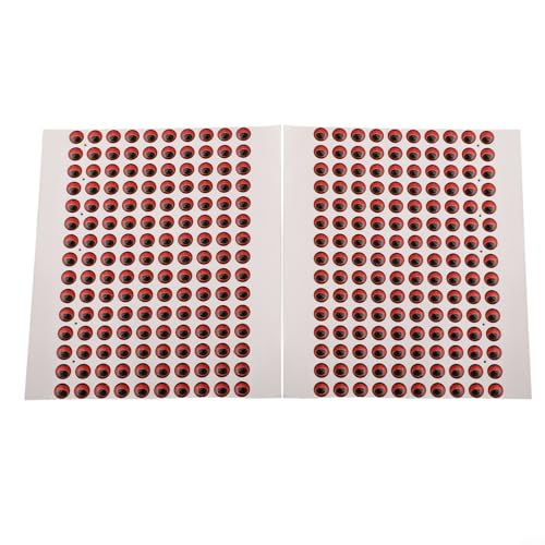 Holografische 3D-Angelköderaugen, selbstklebende Rückseite, Rot, 6 mm, 300 Stück von CNANRNANC