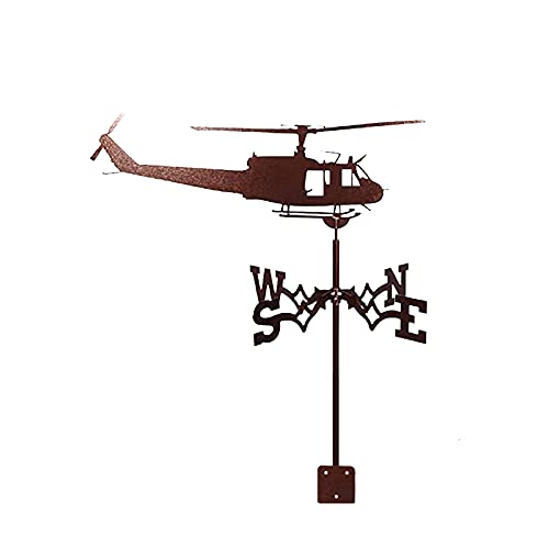 CNMJI Edelstahl Windanzeiger Hubschrauber Flugzeug Wetterfahne Windfahne Messwerkzeuge Weather Vane Für Garten Garage Kuppel Scheune Dekoration von CNMJI