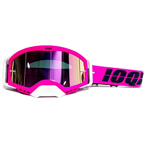 Motorrad Sonnenbrille Motocross Safety Protective Night Vision Helm Goggles Fahrer Fahren Gläser Motocross Brille (Color : Pink Single) von CNRTSO