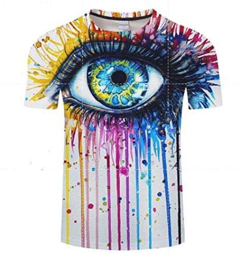 COAOBO Unisex 3D Buntes abstraktes Augenmuster Lustiges bedrucktes T-Shirt Herren Sommergrafik Kurzarm T-Shirts Tops-L von COAOBO