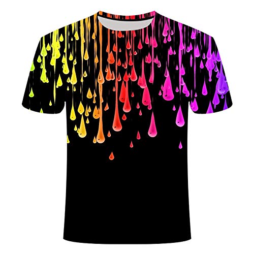 COAOBO Unisex 3D Buntes abstraktes Graffiti-Muster Lustiges bedrucktes T-Shirt Herren Sommer Grafik Kurzarm T-Shirts Tops-M von COAOBO