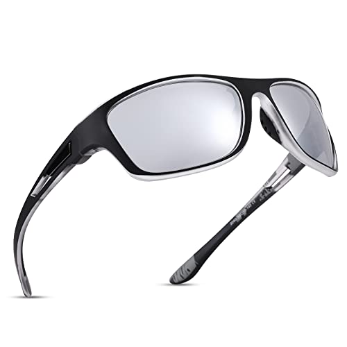 COASION Polarisiert Sportbrille Sonnenbrille Fahrradbrille Herren Damen Schnelle Brille für Ski Angeln mit Uv400 Schutz von COASION
