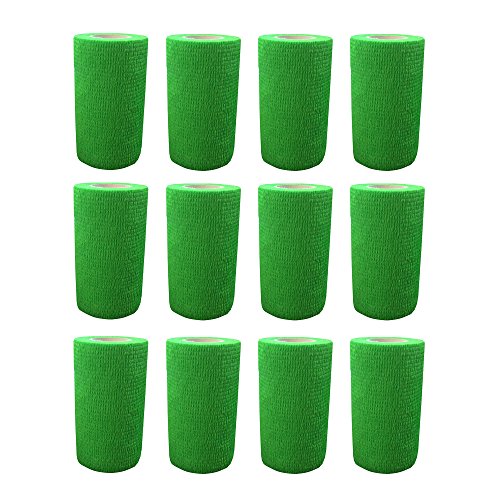 Haftbandage – 12 Rollen x 10 cm x 4,5 m, Erste Hilfe, Sport, Bandagen, COBOX Tierarztverband selbstklebende Bandagen, grün von COBOX
