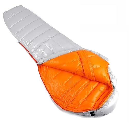 Schlafsack für warmes Wetter, Sport-Schlafsäcke für 20 Grad und 5 Grad für große und große Erwachsene, Reißverschluss mit Verstellbarer Kapuze für Wärme und Belüftung (Color : Gray) von COCZOO