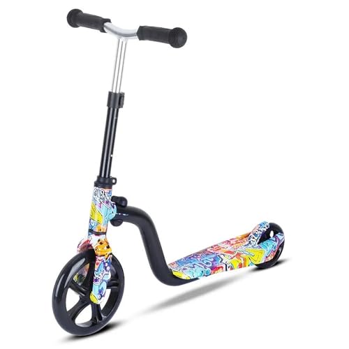 Verstellbarer Kinderroller, Zweirad-Trittroller, geeignet für Jugendliche und Erwachsene, Vorder- und Hinterradbremsen, Hinterachsstifte, faltbar und höhenverstellbar (Color : A3) von COCZOO