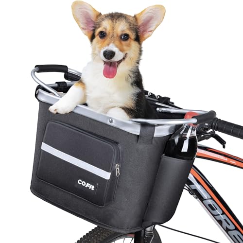 COFIT Faltbarer Fahrradkorb, Abnehmbarer Mehrzweck-Fahrradkorb für Haustiere, Shopping, Pendler, Camping und Outdoor Neueste Schwarz von COFIT