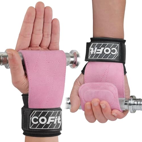 COFIT Handgelenkriemen für Gewichtheben, Workout Handgelenkbandagen mit Doppelschichtigem Oxford-Leder, Verbesserte Griffigkeit für Hand und Handgelenkschutz - Rosa von COFIT