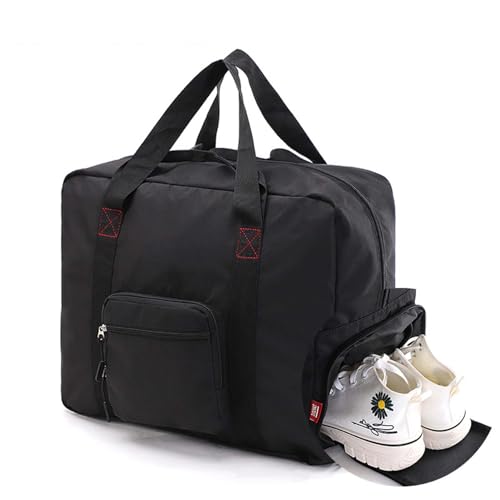 COLseller Damen Sporttasche Reisetasche Klein Faltbare Handgepäck Koffer Weekender Bag für Kurze Reisen, Airline, Krankenhaus, Strand,Black von COLseller