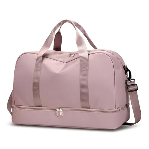 COLseller Kleine Reisetasche, Sporttasche mit Schuhfach Wasserabweisende Weekender Gym Travel Bag Handgepäck Tasche Trainingstasche für Damen Herren,Pink von COLseller