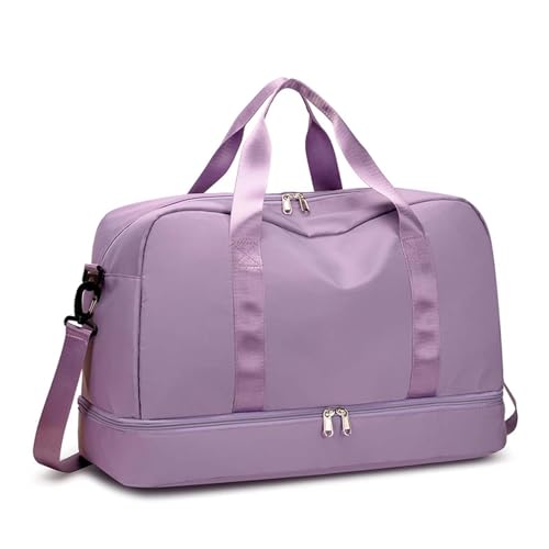 COLseller Kleine Reisetasche, Sporttasche mit Schuhfach Wasserabweisende Weekender Gym Travel Bag Handgepäck Tasche Trainingstasche für Damen Herren,Purple von COLseller