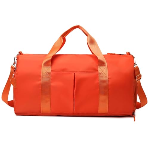 COLseller Reisetasche Damen Sporttasche Schwimmtasche Wasserdicht Weekender Bag Travel Bag mit Kulturtasche Schuhfach für Flugzeug Reisen,Orange von COLseller