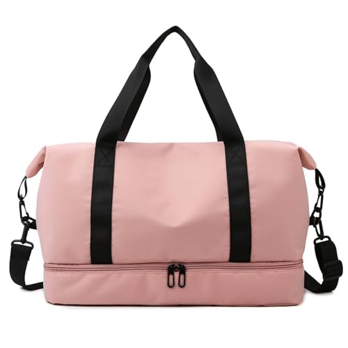 COLseller Reisetasche Damen Weekender Bag Handgepäck Tasche Wasserabweisende Weekender Gym Travel Bag Handgepäck Tasche Trainingstasche für Damen Herren,Pink von COLseller
