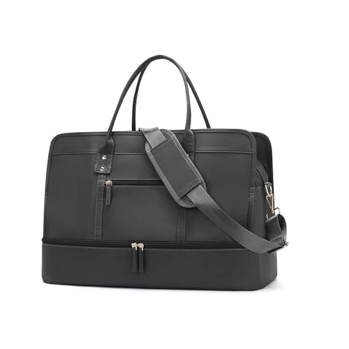 COLseller Reisetasche Damen Weekender Bag mit Schuhfach und Nassfach Sport Tasche für Reisen Gym Urlaub Übernachtung,Black von COLseller