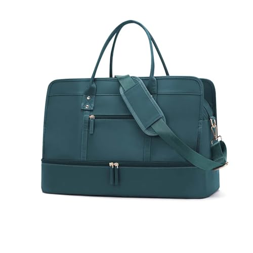 COLseller Reisetasche Damen Weekender Bag mit Schuhfach und Nassfach Sport Tasche für Reisen Gym Urlaub Übernachtung,Blue von COLseller
