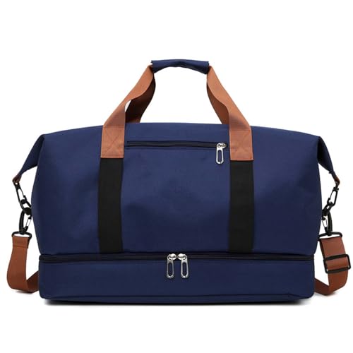 COLseller Reisetasche Foldybag Weekender Bag Damen Tragetasche Sporttasche mit Kulturtasche für Kurze Reisen, Airline, Krankenhaus, Strand,Blue von COLseller