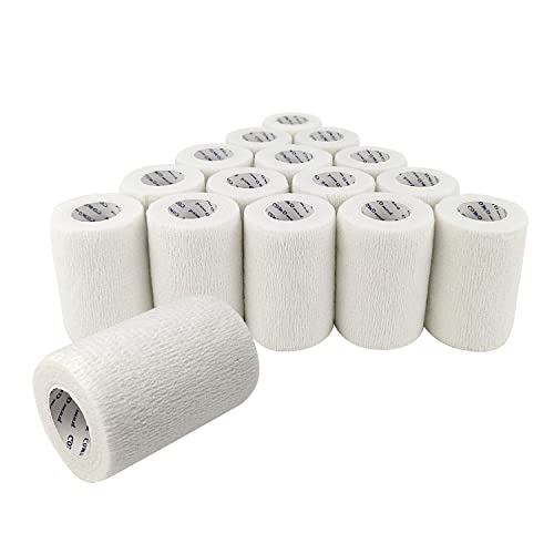 COMOmed selbstklebender verband elastische binde handgelenk bandage pflaster rolle Dog Bandagen Tierische Bandagen 7.5 cm (Weiß, 16 Rollen) von COMOmed