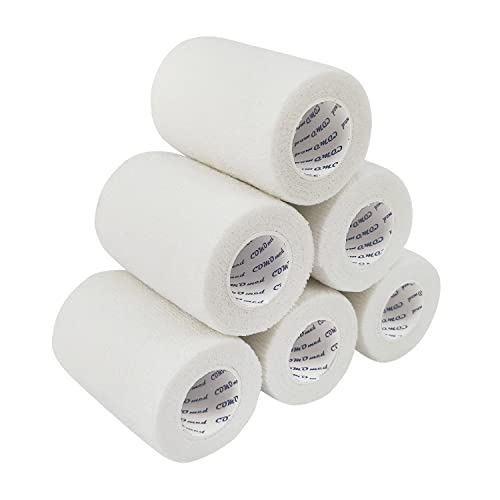 COMOmed selbstklebender verband elastische binde handgelenk bandage pflaster rolle Dog Bandagen Tierische Bandagen Weiß 7.5 cm X 6 Bände von COMOmed