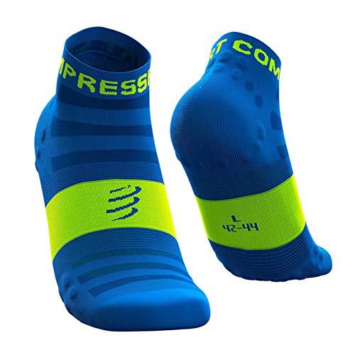 COMPRESSPORT Erwachsene (Unisex) Pro Racing Socks v3.0 Ultralight Run Low Leichte Laufsocken, Fluo Blue, T2 von COMPRESSPORT