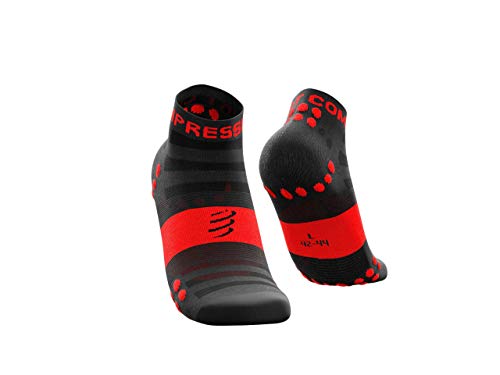 COMPRESSPORT Pro Racing Socks v3.0 Ultralight Run Low Leichte Laufsocken, schwarz/rot, T3 von COMPRESSPORT