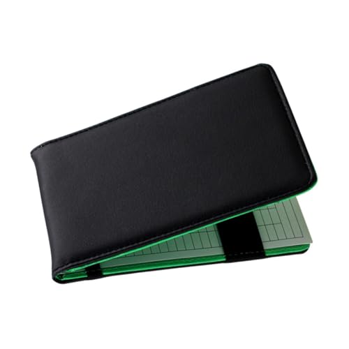 CONGARTENO Golfs Scorebook PU Schwarz Outdoor Score Recording Notizbuch Golfs Balls Schutz Notizblock Langlebig Wasserabweisend von CONGARTENO