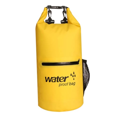 CONGARTENO wasserdichte Schwimmtasche aus Robustem PVC netzgewebe Leichter Aufblasbarer Outdoor Beutel für Kajakfahren Angeln Rafting Schwimmen und Camping Sicherheitsboje in Gelb von CONGARTENO
