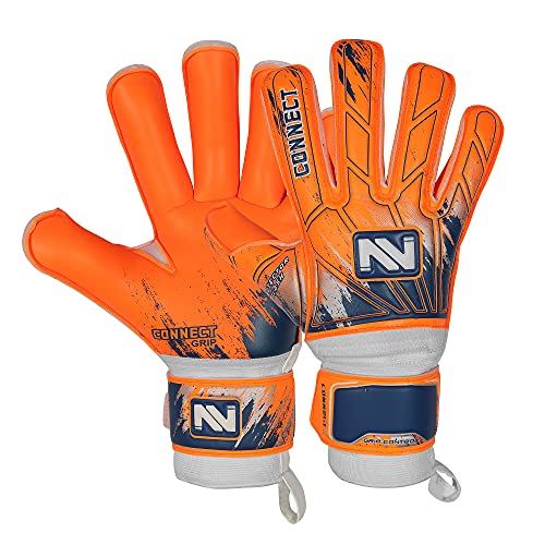 CONNECT Kinder Fußball Torwarthandschuhe mit Super Grip Latex Torwarthandschuhe Kinder, Jungen & Mädchen, Junior, Fußball Torwarthandschuhe, für Training (Fluorescent Orange, 7) von CONNECT