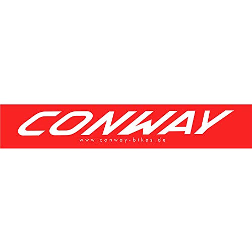 CONWAY Aufkleber Logo Schriftzug 3,5x21cm wetterfester rot weiß Fahrrad von CONWAY