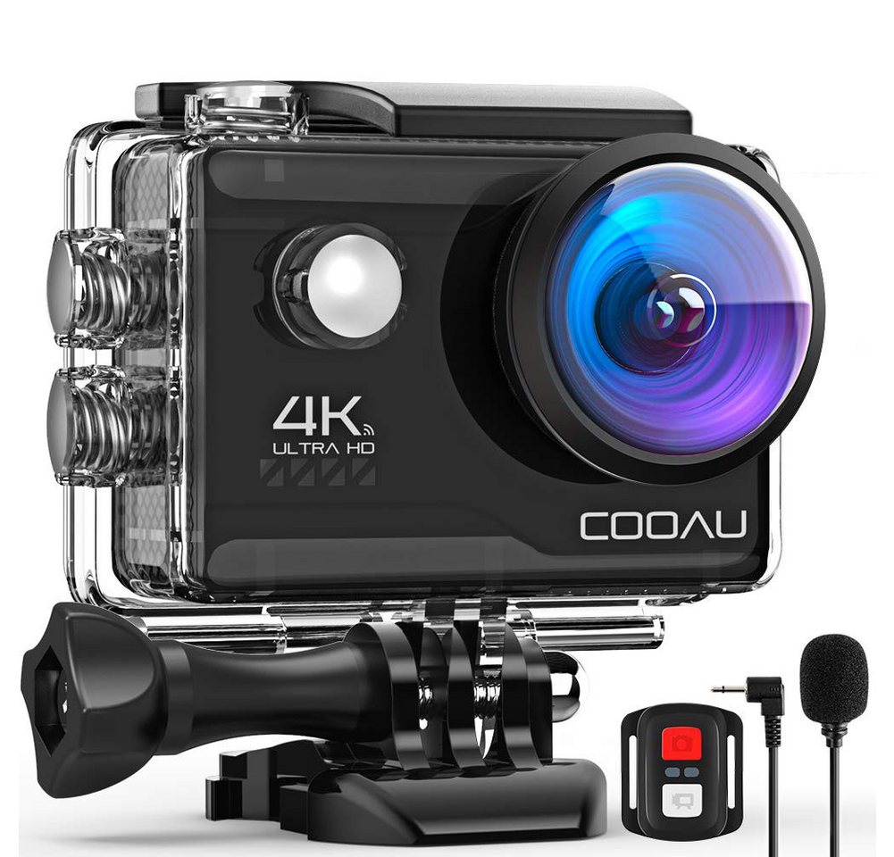 COOAU 4K Action cam 20MP WiFi Sports Kamera Ultra HD Unterwasserkamera 40m Action Cam (4K Ultra HD, WLAN (Wi-Fi), 170 ° Weitwinkel 2.4G Fernbedienung Zeitraffer,2 Akkus 1200mAh, Externes eingebautes Mikrofon, EIS Stabilisierung Kamera) von COOAU
