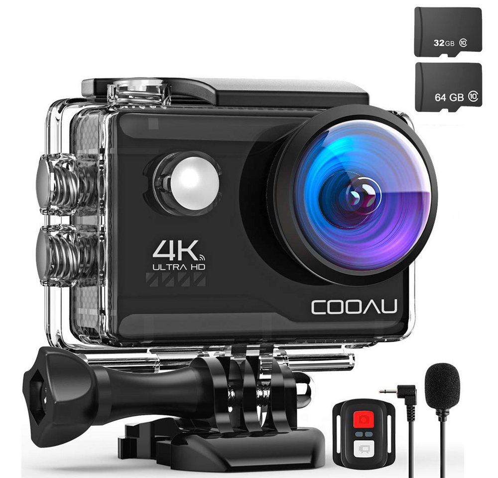 COOAU 4K Action cam 20MP WiFi Sports Kamera Ultra HD Unterwasserkamera 40m Action Cam (4K Ultra HD, WLAN (Wi-Fi), Externes eingebautes Mikrofon, EIS Stabilisierung Kamera) von COOAU