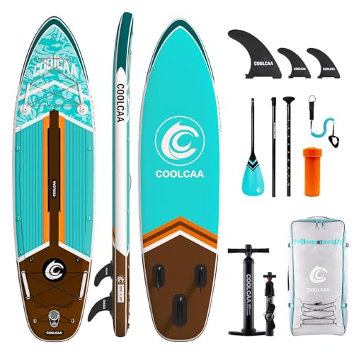 COOLCAA Stand Up Paddling Board mit Premium SUP Zubehör, Tragkraft bis 210kg, SUP Board für Erwachsene und Jugendliche Aller Niveaus von COOLCAA