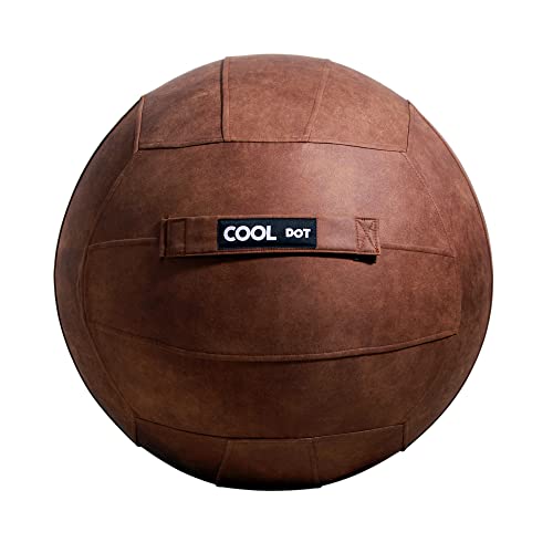 COOLDOT Yoga-Ball, Pilates-Ball, Sitz, Stuhl, Heimbüro, inkl. Gymnastikball und Inflator (75 cm, braun) von COOLDOT