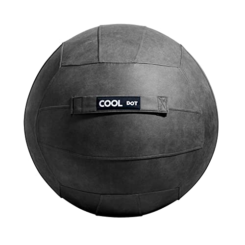 COOLDOT Yoga Ball für Erwachsene Sitzball Stuhl mit Cover & Griff inkl. Trainingsball und Pumpe für Zuhause, Büro, Pilates, Yoga 65 cm Durchmesser (Grau, 65) von COOLDOT