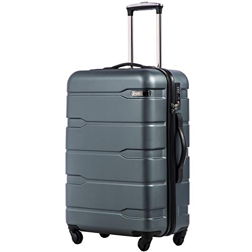 COOLIFE Hartschalen-Koffer Rollkoffer Reisekoffer Vergrößerbares Gepäck (Nur Großer Koffer Erweiterbar) PC Material mit TSA-Schloss und 4 Rollen von COOLIFE