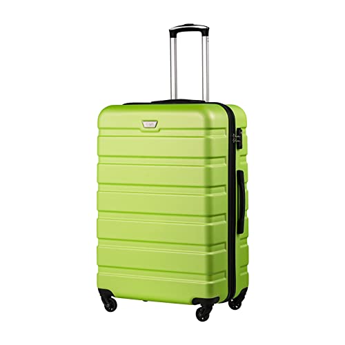 COOLIFE Hartschalen-Koffer Trolley Rollkoffer Reisekoffer ardschale Boardcase Handgepäck mit TSA-Schloss und 4 Rollen (Apfelgrün, Großer Koffer) von COOLIFE