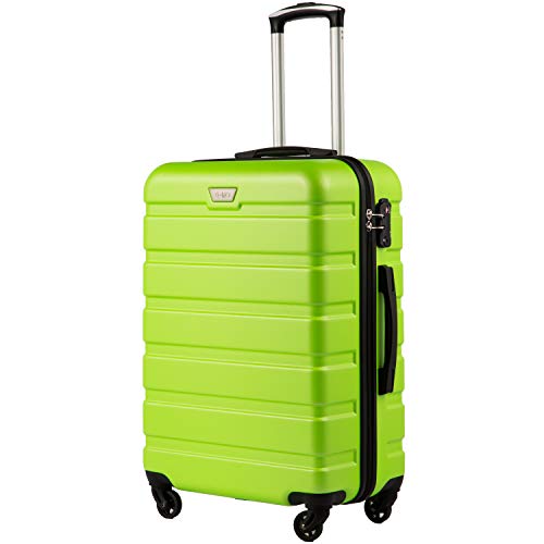 COOLIFE Hartschalen-Koffer Trolley Rollkoffer Reisekoffer ardschale Boardcase Handgepäck mit TSA-Schloss und 4 Rollen (Apfelgrün, Mittelgroßer Koffer) von COOLIFE