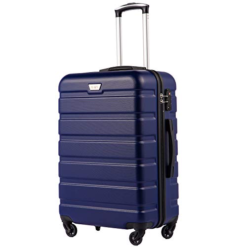 COOLIFE Hartschalen-Koffer Trolley Rollkoffer Reisekoffer ardschale Boardcase Handgepäck mit TSA-Schloss und 4 Rollen (Dunkelblau, Handgepäck) von COOLIFE