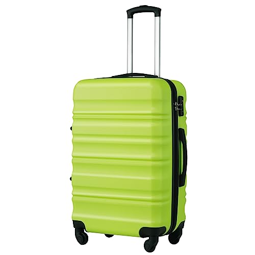 COOLIFE Hartschalen-Koffer Trolley Rollkoffer Reisekoffer mit TSA-Schloss und 4 Rollen (Grün, Handgepäck) von COOLIFE