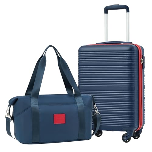 COOLIFE Handgepäck Koffer 55X35X20cm und Kabinentasche 20L(40X25X20cm) Set für Ryanair Fluggesellschaft Handgepäck Kabinengepäck Hartschlagenkoffer Leichtgewicht mit TSA-Schloss von COOLIFE