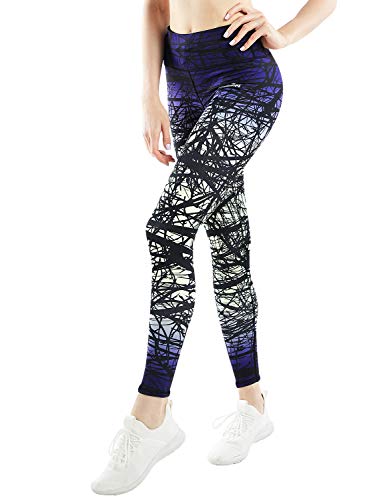 COOLOMG Damen Tights Yoga Hosen Kompression Leggings Sport Trainingshose Lang Yellow Forest S von COOLOMG